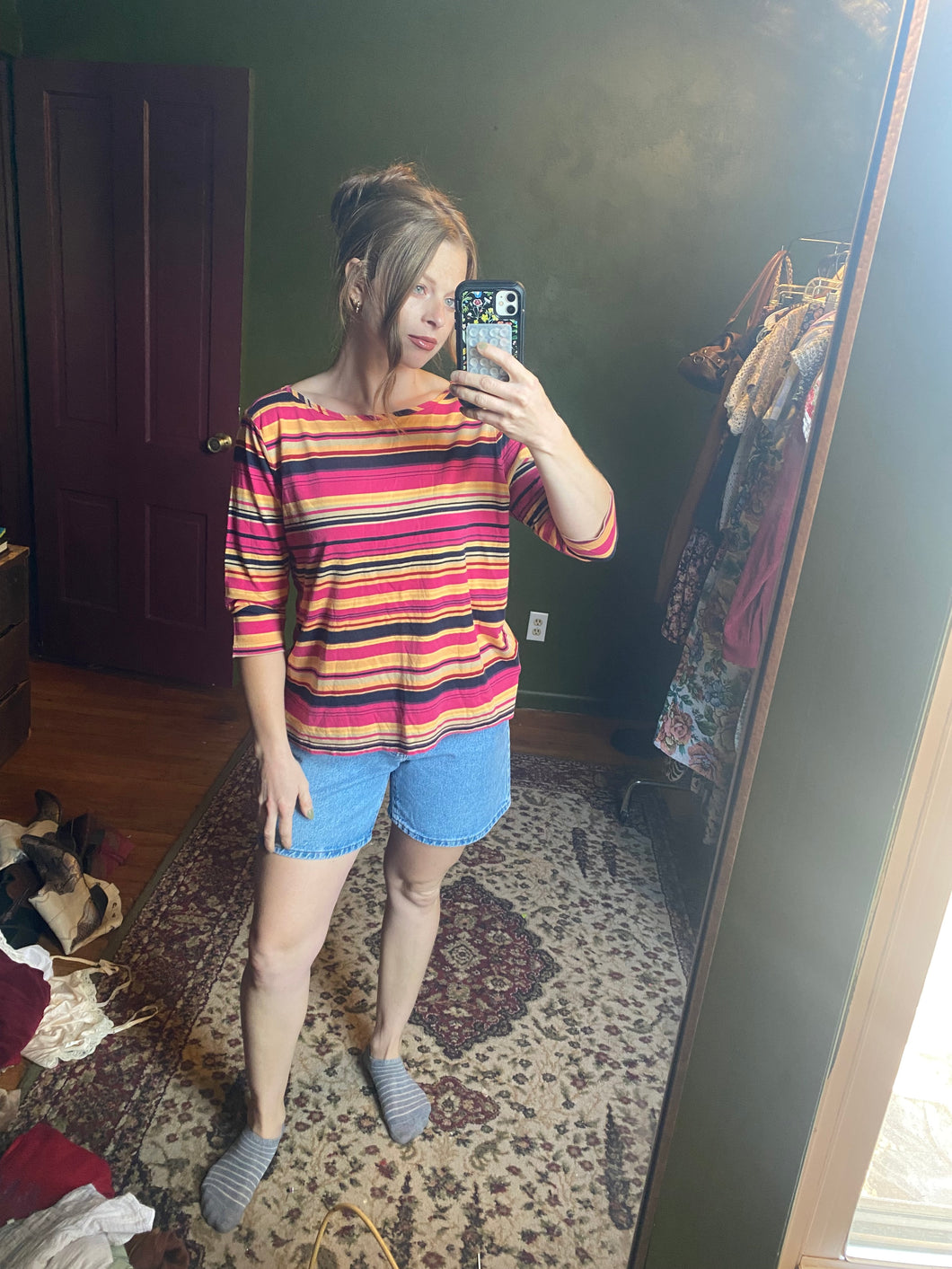 Talbots XL Sunset Stripe Top