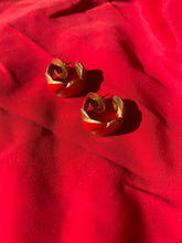 Load image into Gallery viewer, Red and Gold Scalloped Hoop
