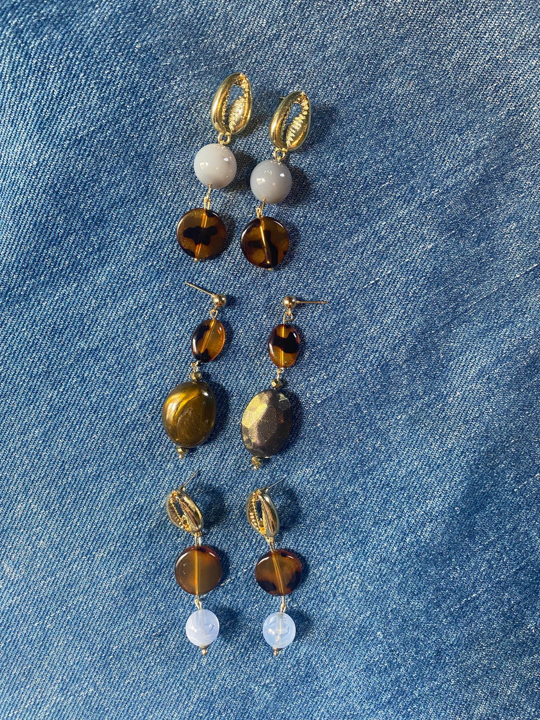 Various Tortoise Beaded Earrings