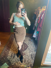 Load image into Gallery viewer, Courtenay size 4 faux suede pencil skirt
