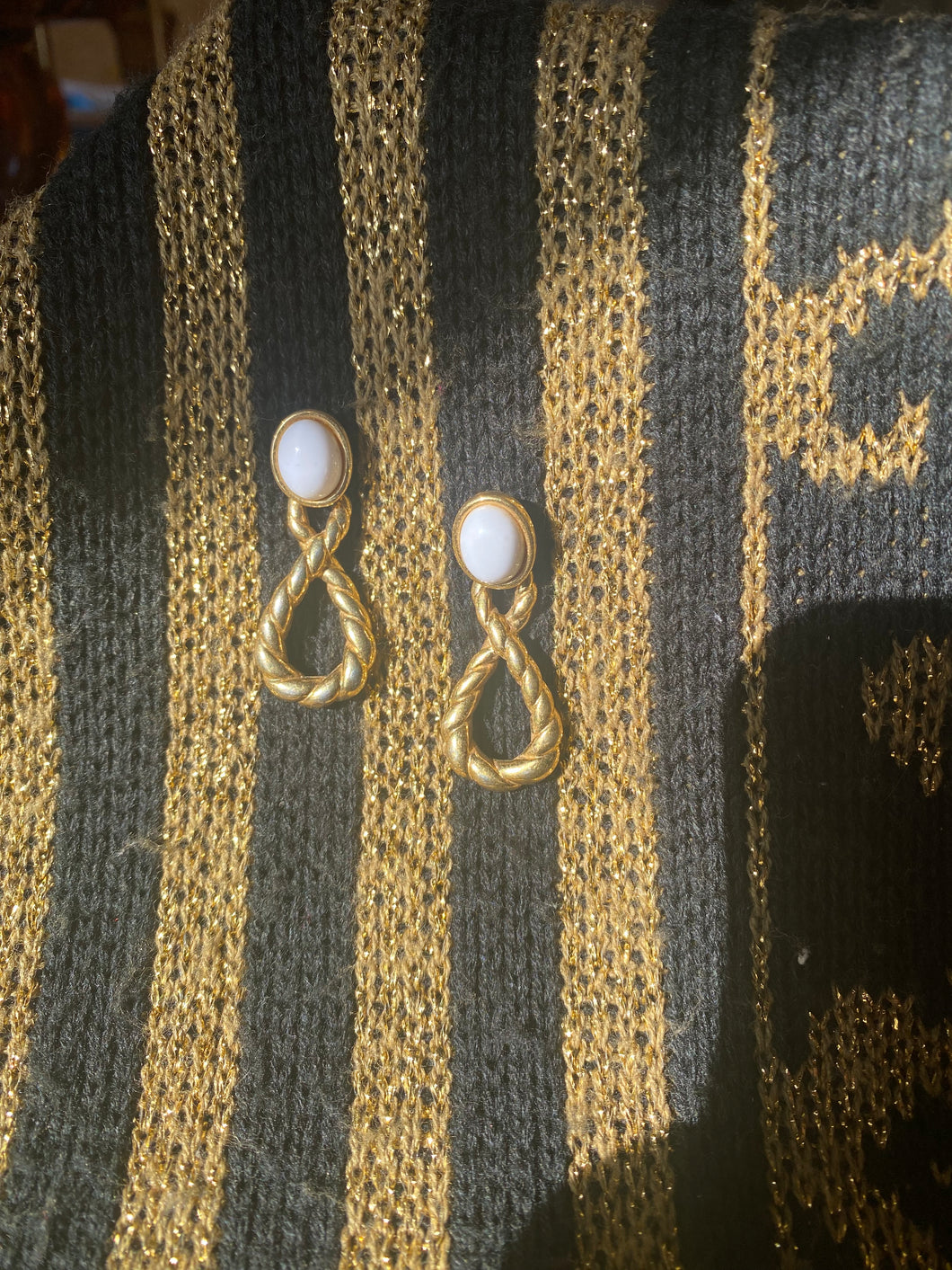 Ivory and Gold Rope Dangle