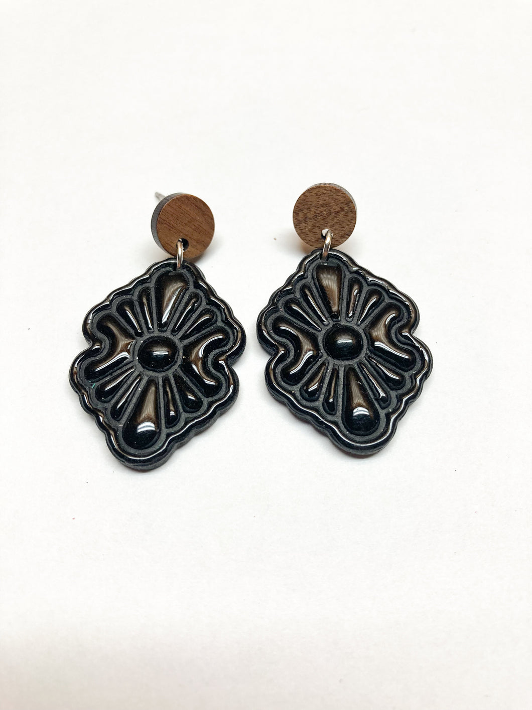 Black Moroccan Dangle with Wood Topper