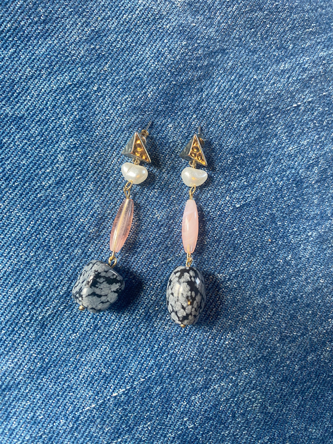 Gold Triangle Post Beaded