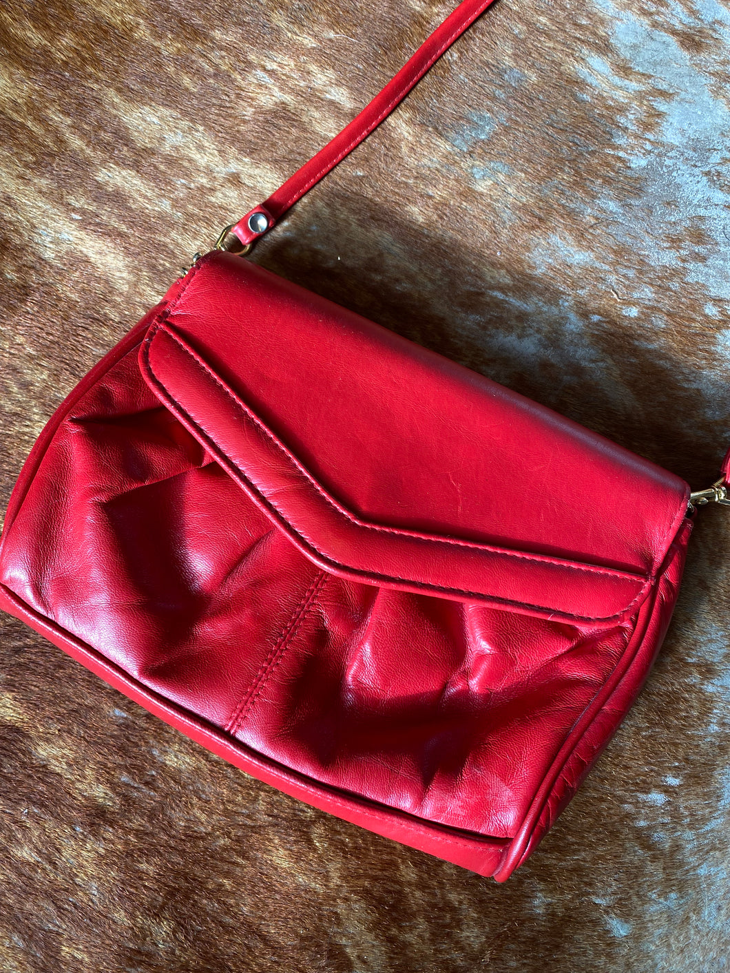 Red Faux Leather Purse