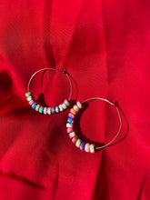 Load image into Gallery viewer, Beaded Clay Hoops
